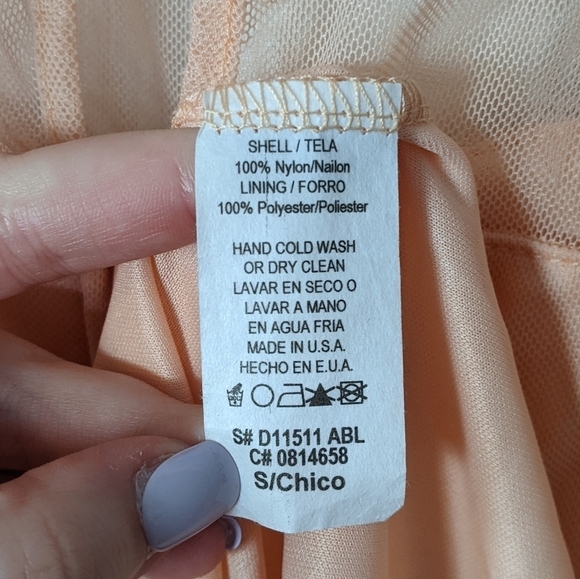 Blush Pink Girly Sheer Sweetheart Neckline Nylon Mini Dress Size Small - Picture 2 of 5